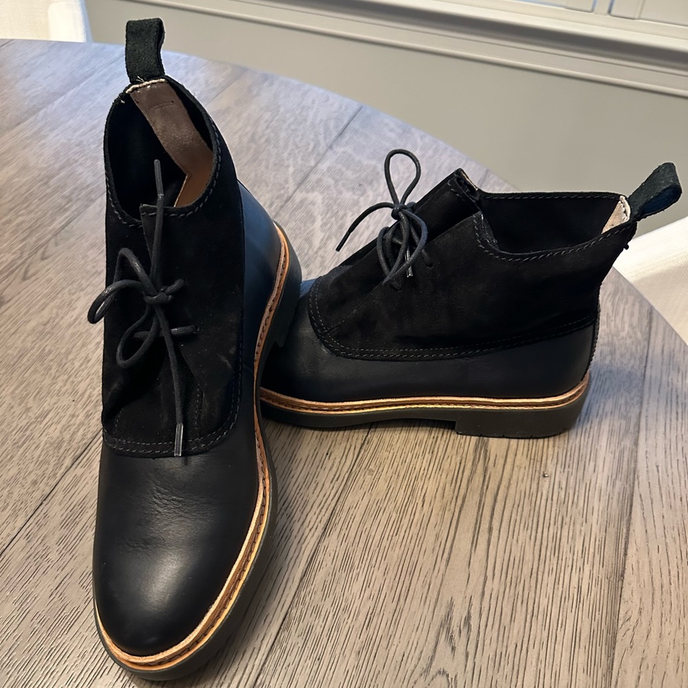 Clarks Black Trace Fawn Boots, size 9.5. New, never worn.